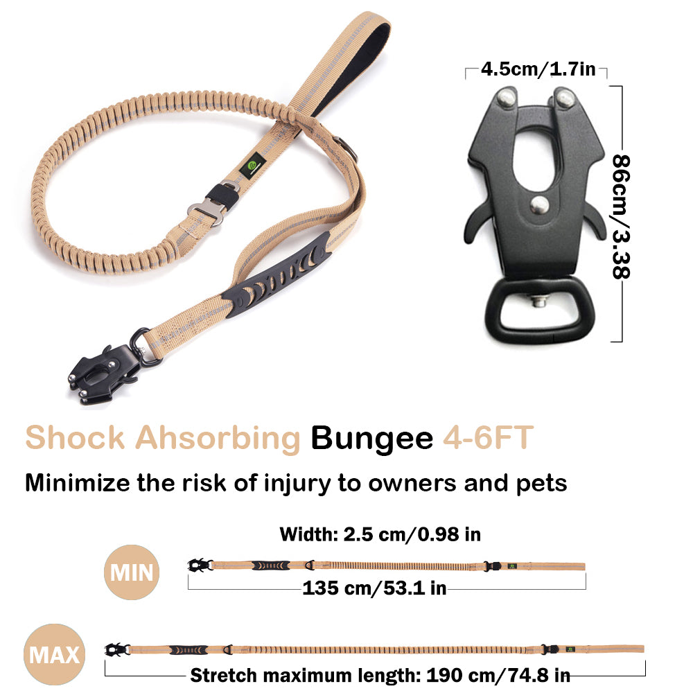 Dog Kaki Bungee Leash | Dog Tactical Car Leash | letsperfect